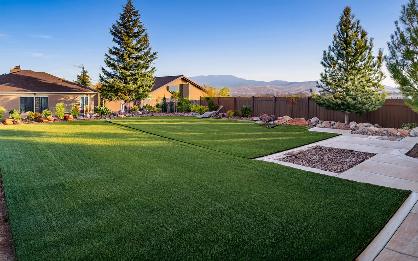 Premium sod backyard transformation