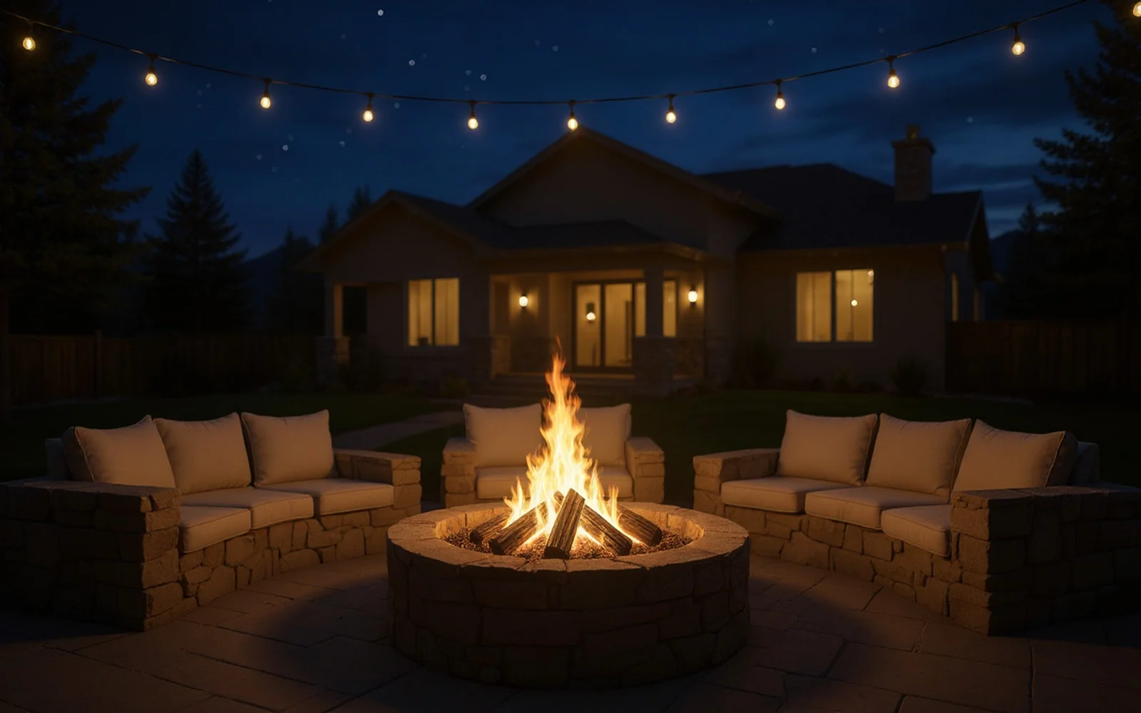 Custom fire pit installation